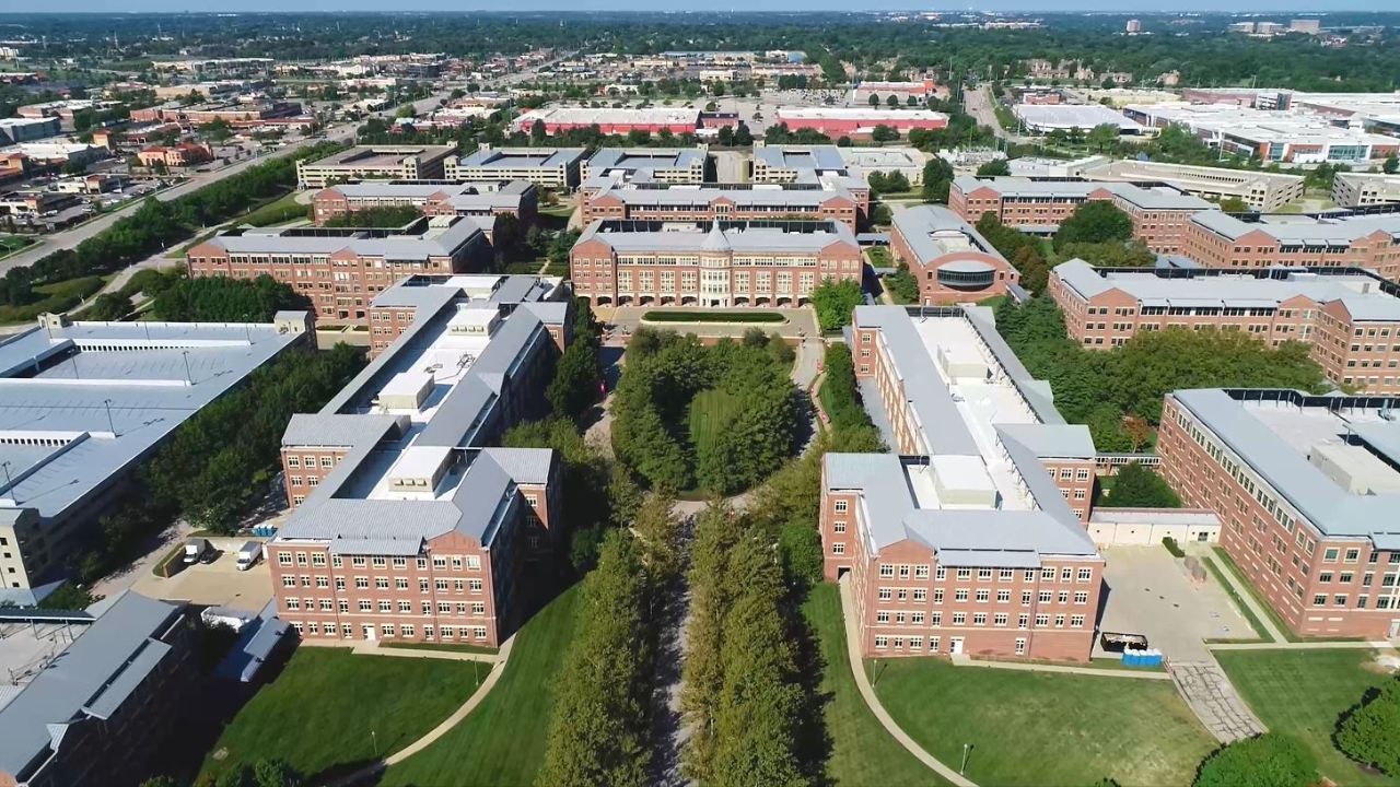 Aerial view of Aspiria Campus in Overland Park, Kansas